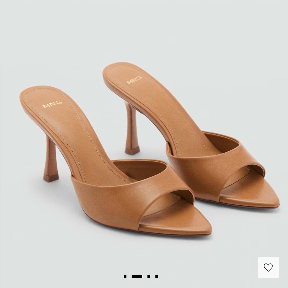 Mango Women's Tan Pointed-Heeled Mules